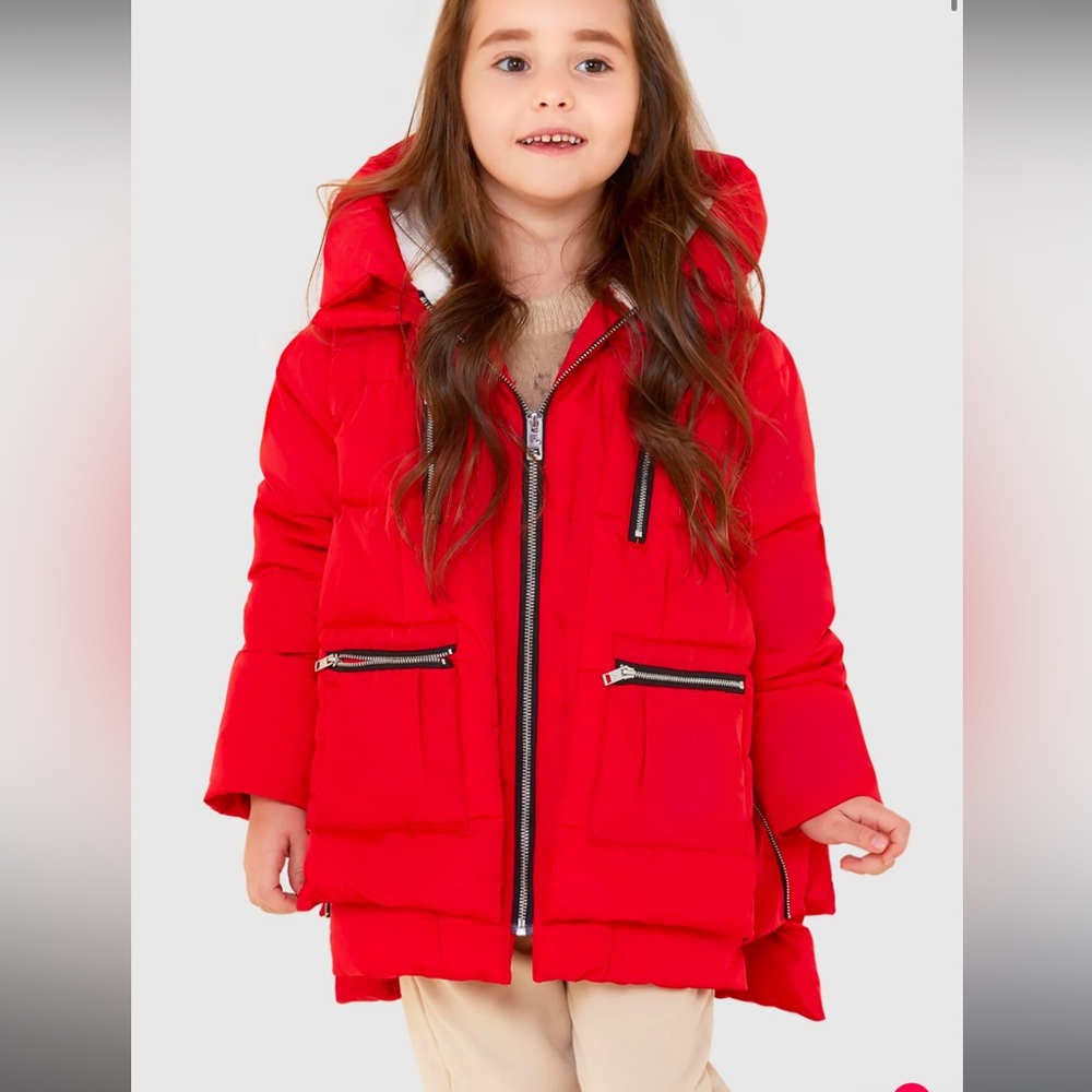 Kids orolay Winter coat in red, size 10-11